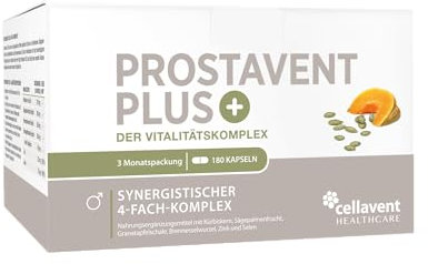Prostata Komplex aus Kürbiskern, Sägepalme, Brennnessel, Granatapfel | 180 Prostata-Kapseln mit 40% Ellagsäure | Mit Zink & Selen für Testosteron