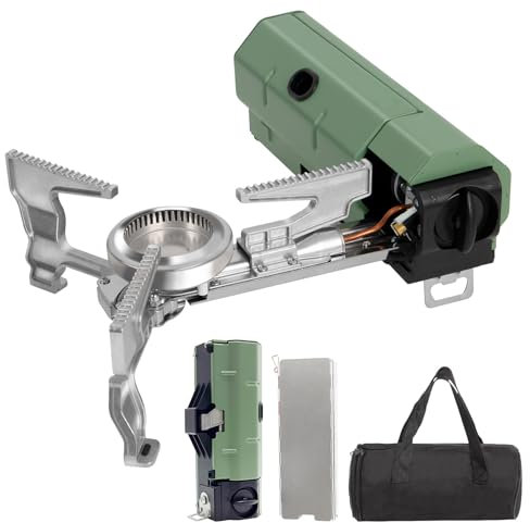 Orifesio Foldable Camping Stove, 2600W Portable Butane Stove with Windshield and Storage Bag, Ideal for Camping, Picnic, Hiking, Home, Travel