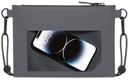 Johnny Urban Sacca Impermeabile Grigio - Alfie - Sacca Stagna per Oggetti di Valore - Custodia Impermeabile per Celluare per Mare & Spiaggia - Borsa a Tracolla Subacquea - IPX6 Waterproof Dry Bag