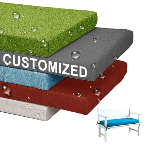 YFHT Sitzkissen Bank Nach Maß, Outdoor rutschfeste Bankauflage, Wasserdicht Gartenmöbel Sitzauflage Bank, Indoor Eckbank Bankkissen, Waschbar Auflage Gartenbank, Esszimmerbank Stuhlkissen (5cm Dicke)