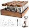 SIAZIH Acacia Etagere a Epices,24 Pot a Epices en Verre et Bois,120ml Bocaux à épices,Elegant Vertical Porte-épices,Organisateur Tiroir Cuisine