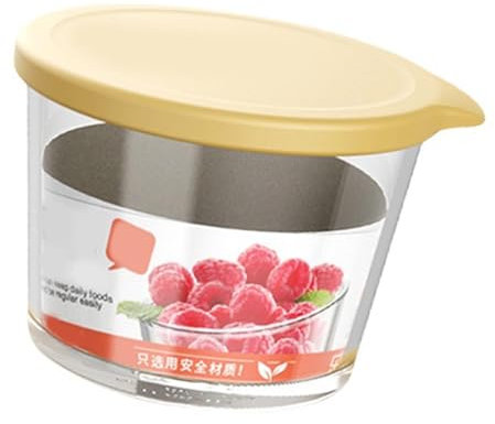 aqxreight Récipient à Soupe en Verre, Rond, Réchauffable au Micro-ondes, Bol à Soupe en Verre avec Couvercle, Récipient à Aliments, 105 x 70 mm