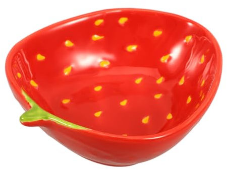 GALPADA platos de fresa cuenco para servir para postre cuenco con forma de fresa frutero de sandía fruta de fresa plato de comida delicada tazón de cerámica tazón de frutas ensaladera rojo