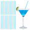 Short Straws for Cocktail 140x6mm Mini Cocktail Straws PP Glitter Drinking Straws Reusable Small Straws for Cocktails Party Decorations Blue Sparkle (25)
