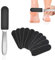 1 Set Metal Foot File Replacement Pads Foot Files for Hard Skin Set,Double-Sided Stainless Steel Foot Scraper Hard Skin Remover with 10 Free Refill Grits Replacement Pads, Professional Foot File Tool