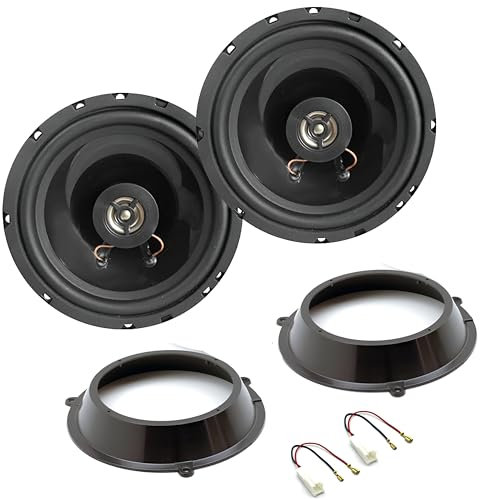 Sound Way Kit de altavoces de 2 vías coaxiales de 16,5 cm (120 W máx. / 60 W RMS) con adaptadores y cables conectores – Compatible con Fiat Panda 169 (2002 – 2012) – Solo para puertas delanteras