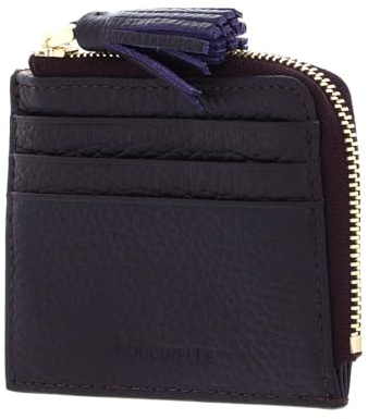 Coccinelle Leder Kartenetui Tassel Credit Card Holder Prune dunkelviolett