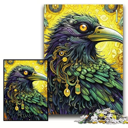 Green Crow 1000-Piece Jigsaw Puzzle Puzzles for Adults for Mother'S Day, Birthdays, Christmas Size 26x38cm