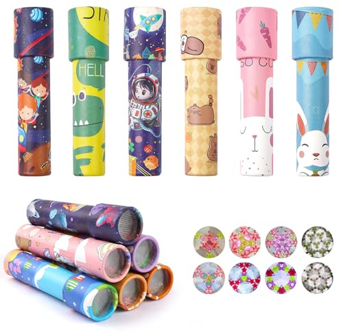 Hopton 12 Stück Kaleidoskope Kinder, Mitgebsel Kindergeburtstag | Kaleidoskop in zufälligen Farben für Mitbringsel Kindergeburtstag, Weihnachten, Lernspielzeug, Schule, Klassenzimmer Preise