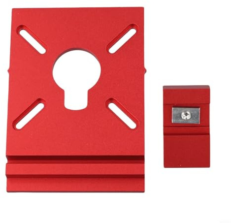 Router Guide Rail Adapter Aluminium Track Saw Connector Woodworking Trimmer Jig Linear Milling Slot Bracket Cutting Accessory Portable Router Attachment for Straight Cuts Red