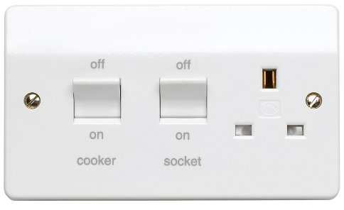 Mk K5060WHI 45A Double Pole Cooker Control Unit