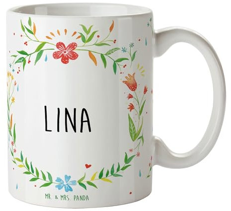 Mr. & Mrs. Panda Tasse Lina - Geschenk, Kaffeebecher, Kaffeetassen, Kaffeetasse, Cappuccino Tassen, Becher