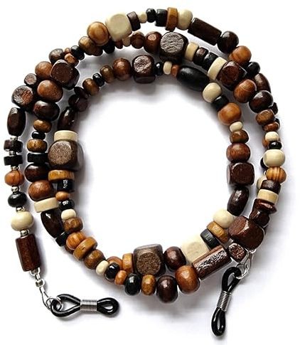TillyLovesBoo Glasses Chain - Wooden beaded spectacle cord - Eyeglasses strap/holder/Lanyard - 30 inches