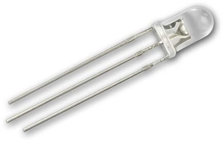 world-trading-net 10 LED 5mm wasserklar Rot/Blau 2-farbig, 3-Pin, Leuchtdiode, bedrahtet, Diode leuchtend, als Bauteil