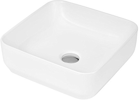 Hudson Reed NBV163 | Modern Bathroom Square Vessel Sink, 120mm x 365mm, White