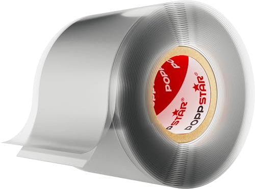 POPPSTAR selbstverschweißendes Silikonband, 3m x 38mm, Isolierband und Dichtungsband (Wasser, Luft), grau, 1 Rolle