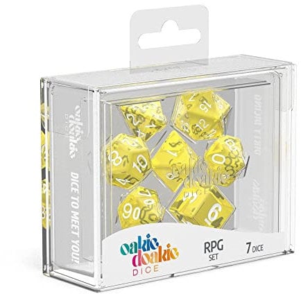 Oakie Doakie Dice Unisex – Erwachsene Würfel RPG-Set Translucent, Gelb, Divers, ODD500012