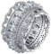 Uloveido Marquise Cut Cubic Zirconia Lace Ring CZ Micro Pave CZ Wave Wide Band Wedding Engagement Jewelry Mother's Birthday Gifts for Mom Mom Girlfriend (Size 54.4) NR309
