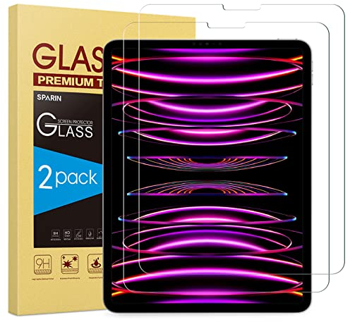 SPARIN 2 Stück Schutzfolie für iPad Air 5. Generation 2022, iPad Pro 11 Zoll 2022/2021 (Alle Modell) und iPad Air 4 2020, 9H Härte Glas Folie