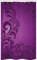 ABAKUHAUS Blumen Schmaler Duschvorhang, Klassiker Efeu Abstrakt Art, Badezimmer Deko Set aus Stoff mit Haken, 120 x 180 cm, Pflaume Lila