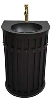 F-HOME Lavabo, Lavandino Lavabo in Stile Industriale retrò Toilette in Ferro Battuto for Toilette Dell'hotel (Colore : Nero)