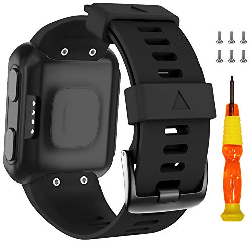 ANBEST Silikon Armband Kompatibel mit Forerunner 35/Approach S10 Armbänder, Weiches Silikon Uhrenarmband Sport Ersatzarmband für Forerunner 35/Approach S10 (Schwarz)