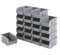 BiGDUG Plastic Parts Bins - Storage Bins For Picking - Pack of 20 - 75H x 100W x 165D mm - Stackable or Wall Mounted Storage - Grey