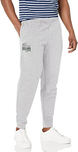 Lacoste Bold Graphic Jogger Pantaloni della Tuta, Marchio Grigio, XL Uomo