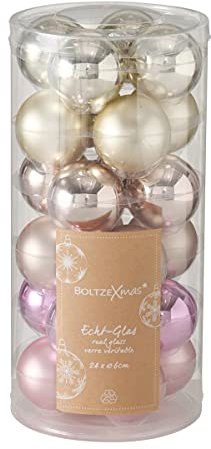 Boltze 2005109 Weihnachtskugel 24 TLG. Mehrfarbig