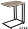Yaheetech Beistelltisch, C-Form, mobiler Kaffeetisch, Sofatisch auf Rollen,Wohnzimmertisch, unters Sofa Industrie-Design, für Kaffee und Laptop, 50 x 35 x 59,5 cm Grau
