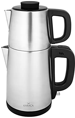 KARACA INOX Black 1.8L Automatischer Teebereiter Edelstahl 1650W Türkische Teebereiter Maschine