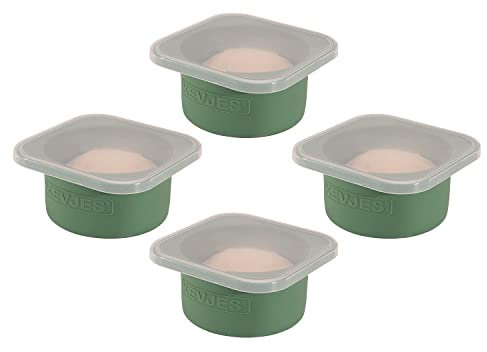 KEVJES 500ml Individual Pizza Dough Proofing Container with Airtight Lid – Ideal for Neapolitan Pizza Dough Cold Fermentation, Food Grade Silicone, Freezer & Dishwasher Safe – 4 Pack (Green)