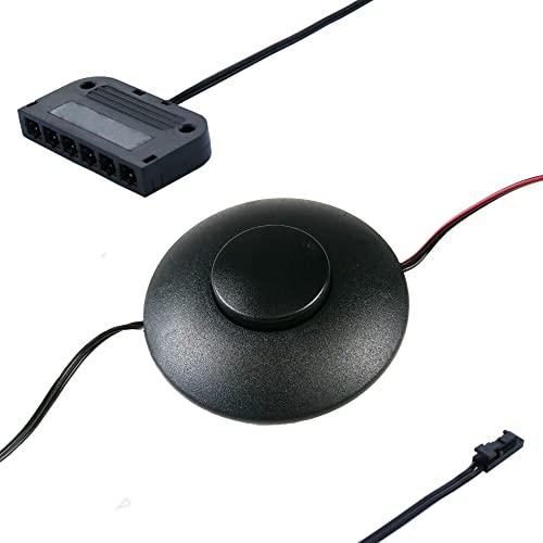 kalb | Fußschalter, dimmbar, LED Ministecksystem, schwarz, mit 6-fach Adapter