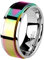 Taffstyle Band Ring Edelstahl mit Spinning Herrenring Damenring Partnerring Trauring Damen Herren Silber Rainbow Größe 69 (22.0) Breit 8mm