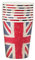 Smiffys 52615 Lot de 8 gobelets en carton imprimé style vintage Union Jack, unisexe, pour adulte, rouge, bleu et blanc, taille unique