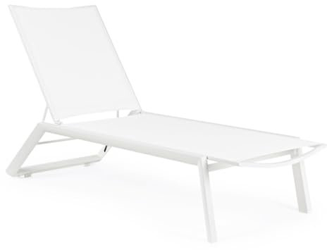 Decorspace Lit de bain en aluminium peint Cruise avec roues, idéal pour piscine et jardin (1 pièce, blanc)