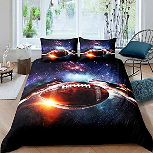 okoikfc Bettbezug 135x200 3D Handball-Sternenhimmel Winter Weiche GebüRstet Mikrofaser Bettzeug Set, Bettwäsche + 2 Kissenbezug 80x80 cm mit ReißVerschluss