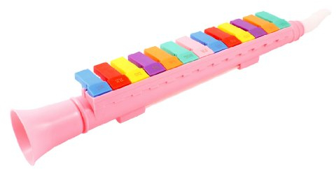 Ruilogod Kompakter rosa Kunststoff 13 Schlüsselgehäuserohr Melodica Musikinstrument