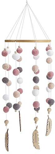 Baby Windspiel, Baby Mobile Babybett Dekor Ornament Kinderzimmer Hängende Bettglocke Hase Mobile Windspiel für Babybett Kinderbett, Geschenk für Baby Mädchen Jungen
