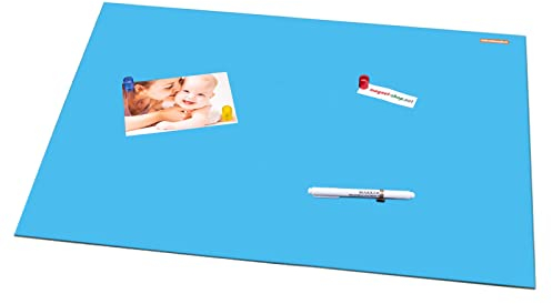 magnets4you Glas-Magnettafel/Magnetboard mit Stift und Magneten Blau | 80 x 60 cm | beschreibbar | für Küche, Wohnen und Büro…