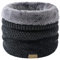 JFAN Schal kreuzgestrickter weich gefütterter doppellagiger warmer winddichter Winterschal(dunkelgrau,Einheitsgröße)