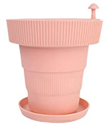 1 pot de fleurs pliable de style européen et américain pour décoration d'intérieur et d'extérieur - Pour plantes grasses, aloès, cactus, décoration de bureau à domicile - Poudre de corail