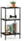 UOMIO High Side Table for Small Space 3-Tier Tall End Table with Open Storage Shelves Couch Table for Living Room Industrial Black Nightstand Bedside Tall Side Table, 40 × 32 × 76.5 CM