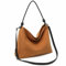 Miss Lulu Damen Wildleder Leder Handtasche, Groß Vintage Schultertasche für Frauen,Weiche Kunstleder Umhängetasche Hobo Tote Bag für Arbeit Schule Büro Reisen (Braun)