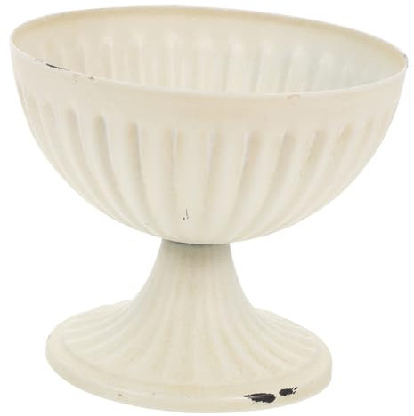 IMIKEYA Blumentopf Trompete Hohe Blumenvase Hochzeitspflanzer Urnenpflanzer Klassischer Urnenkübel Hochzeit Blumenvase Urne Blumenvase Gartentöpfe Weiß Kelch Büro Eisen Blumenarrangement