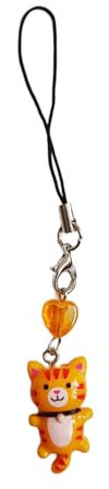 Kobeleen Niedlicher Katzen-Anhänger, Handykette, Riemen, Herz-Charme, Schlüsselanhänger, Telefon-Lanyard, Harz, Schlüsselanhänger, Tasche, Rucksack, Ornament, Party-Schmuck
