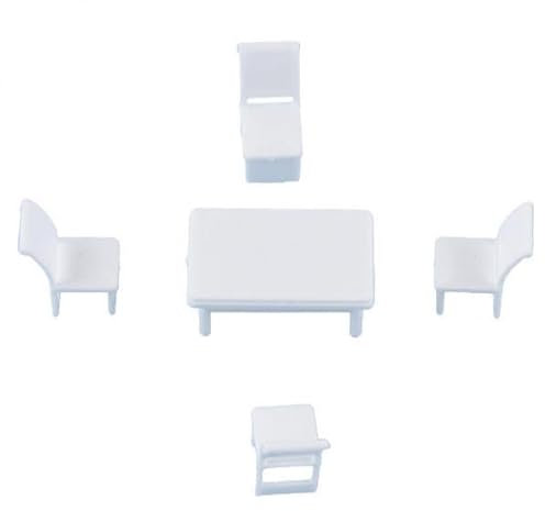 Luwecf 4X 1/75 Mini DIY Home Möbel Tisch Schreibtisch Stuhl Modell Figuren für Mini Szene