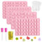 4pcs Molde para Hacer Gominolas, Molde Caramelos Silicona Sin BPA, Mini Moldes de Animales Antiadherentes con 2 Goteros y 50pcs Bolsitas para Caramelos, Gomitas, Chocolate, Dulces
