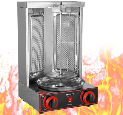 Horno Shawarma giratorio vertical - Máquina asadora, shawarma y kebab - Resistente a las manchas y energéticamente eficiente - Puerta resistente al calor,Electric