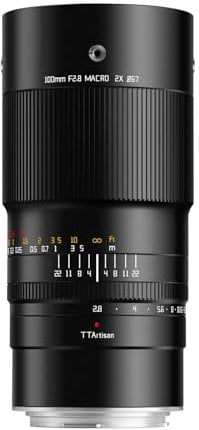 TTARTISAN Objectif 100mm F2.8 Macro 2X pour Nikon Z Monture Objectif à Mise au Point Manuelle pour la Photographie Miniature